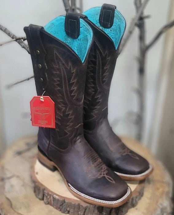 Botas Crazy de Cuero Rodeo Chocolate Mujer