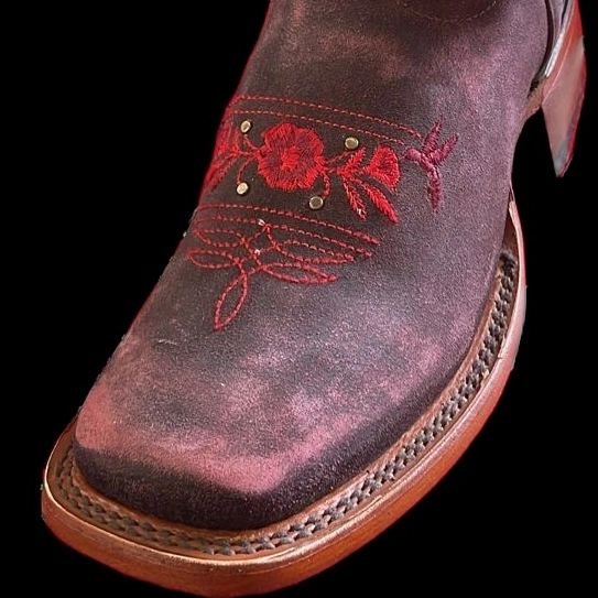 Botas de Cuero Lijado Rodeo Cherry para Mujer