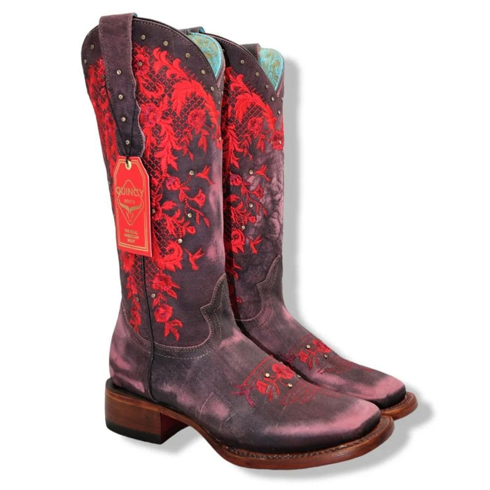 Botas de Cuero Lijado Rodeo Cherry para Mujer