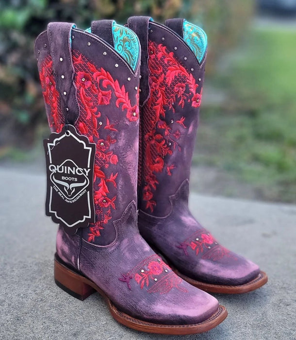 Botas de Cuero Lijado Rodeo Cherry para Mujer