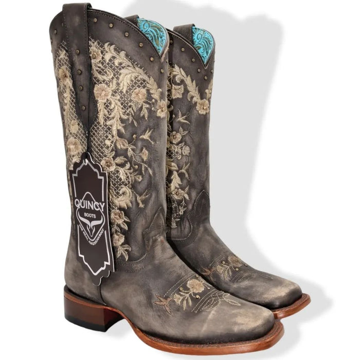 Botas de Cuero Lijado Rodeo Mujer Choco