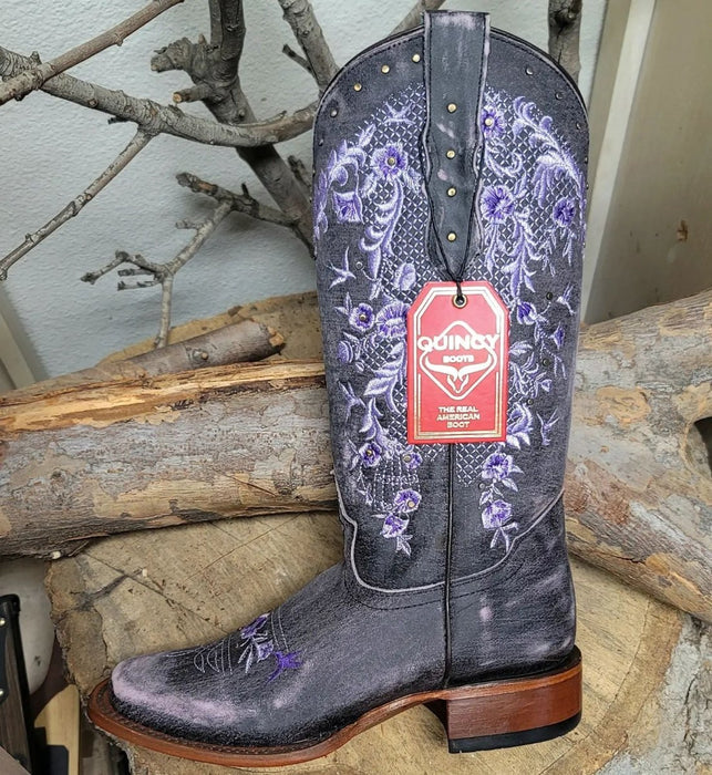 Botas de Cuero Lijado Rodeo Morado