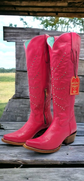 Botas Altas de Cuero Original para Mujer Rojo