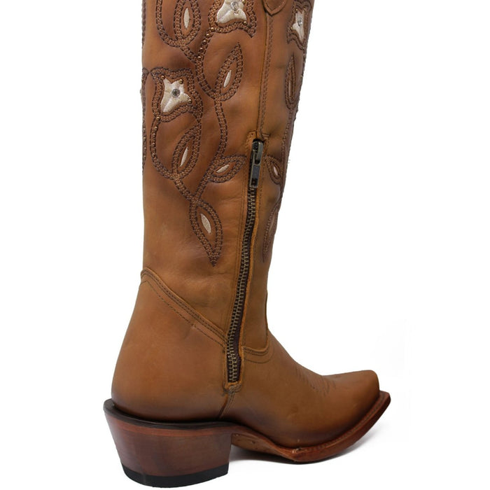 Botas Altas de Cuero Tan para Mujer