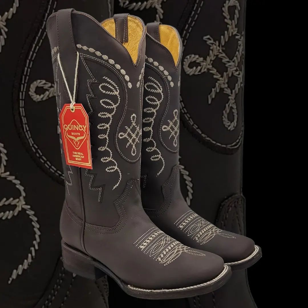 Botas Altas de Cuero Rodeo Chocolate Mujer