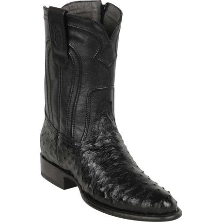 Botas de Avestruz Original Horma Roper con Zipper Color Café
