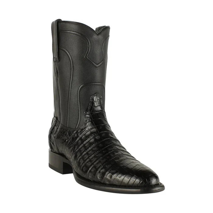 Botas de Cocodrilo Horma Roper con Zipper Color Negro