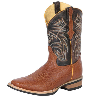 Botas de Cuello de Toro Original Horma Rodeo Color Miel Suela de Hule GEN