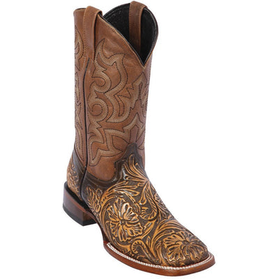 Botas de Cuero Cincelada Rodeo Cuadrada por Quincy Boots