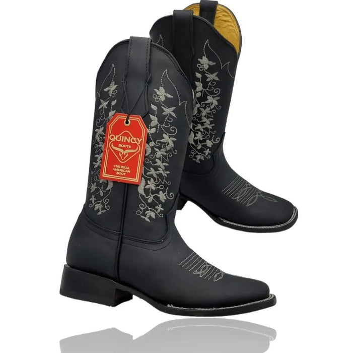 Botas de Cuero con Flores Rodeo Mujer