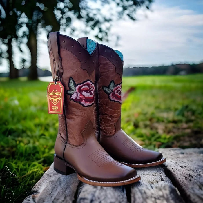 Cuero Floral Rodeo Botas Mujer Quincy Boots
