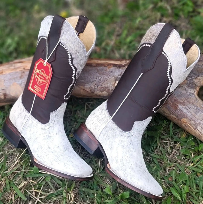 Botas de Cuero con Pelo de Vaca Rodeo Mujer