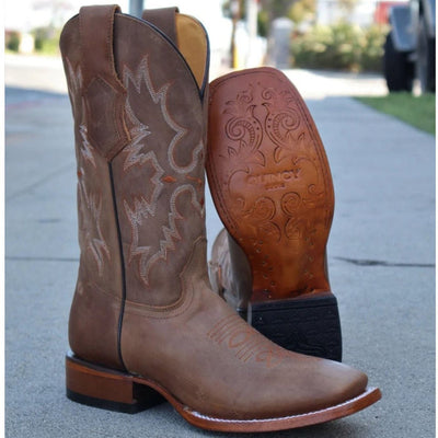 Botas de Cuero Crazy Rodeo Cuadrada Miel