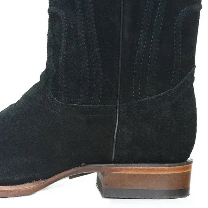 Botas de Cuero Gamuza Original en Horma Roper Color Negro LAB