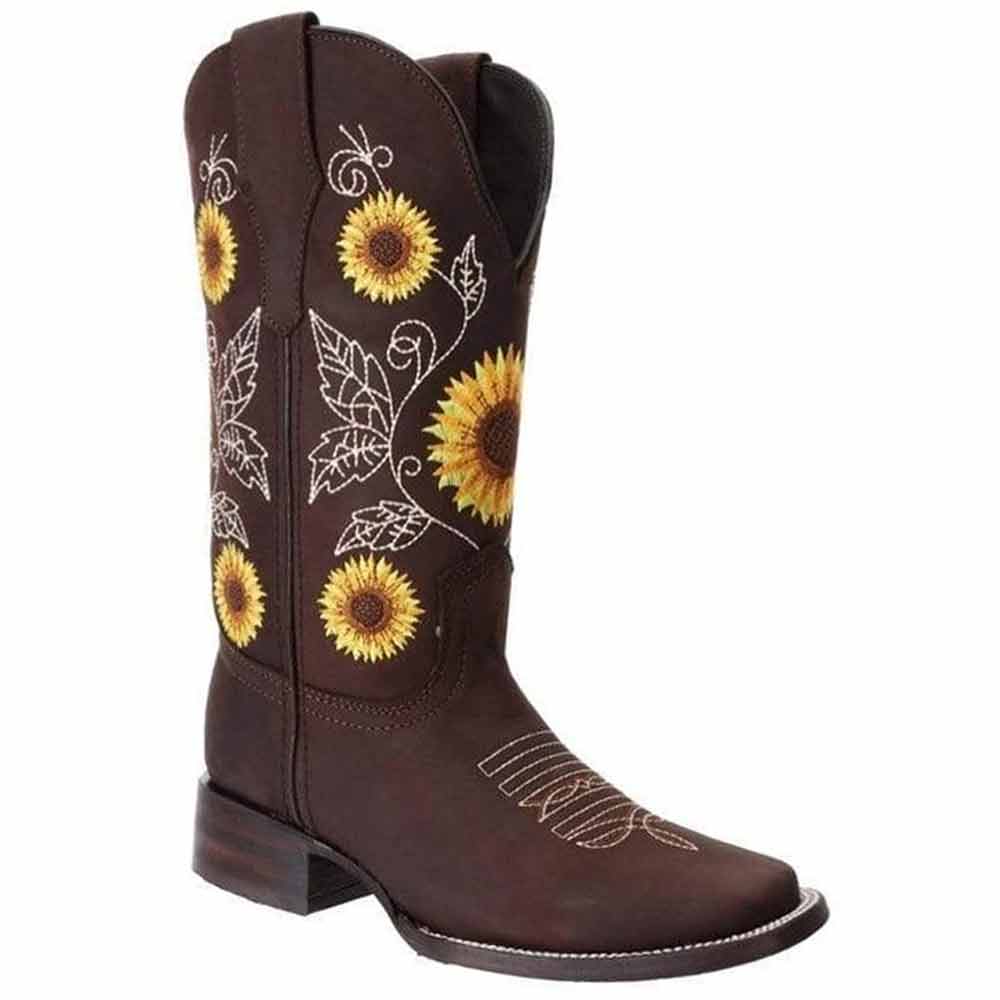 Botas Rodeo Mujer Cuero Girasoles JB-1505CHO