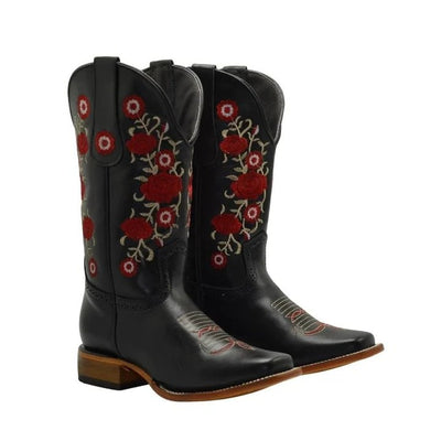 Botas de Cuero Rodeo Florales JB-1607 Mujer