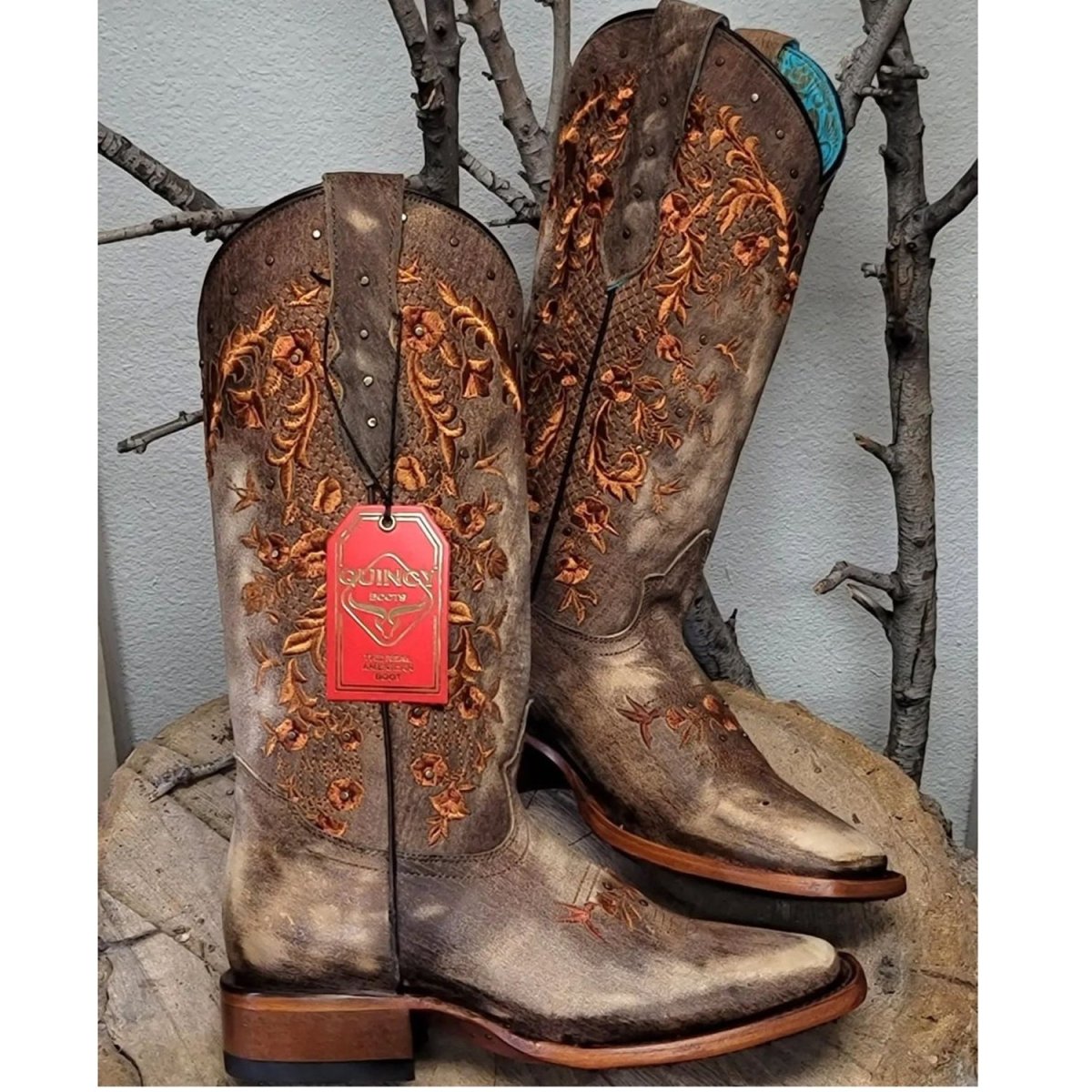 Botas Rodeo de Cuero Lijado para Mujer Quincy
