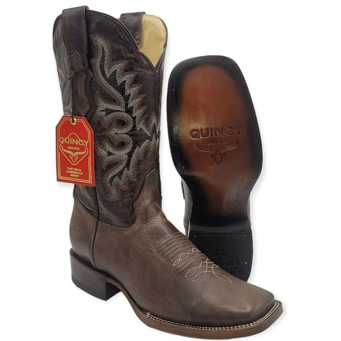 Botas de Cuero Napa Horma Rodeo Cuadrada Cafe