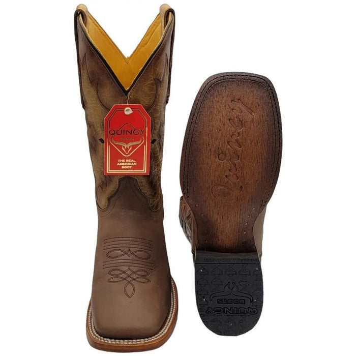 Botas Rodeo Cuadradas de Cuero Tan