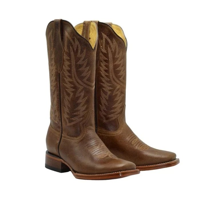 Botas de Cuero Horma Rodeo Mujer Café JB-16-10C