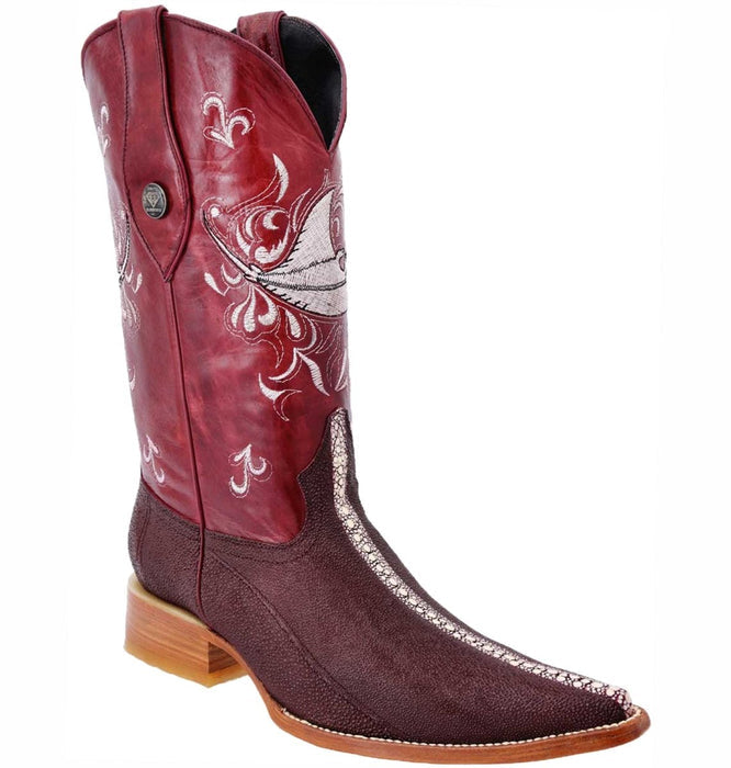Botas de Mantarraya PC Grabada Horma 3X Aladino Color Vino