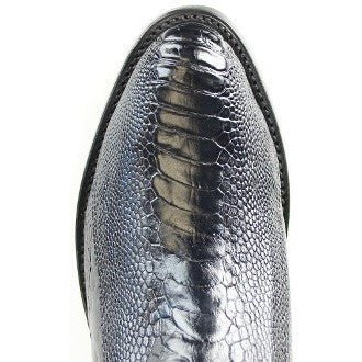 Botas de Pata de Avestruz Punta Oval Negro LAB-650505