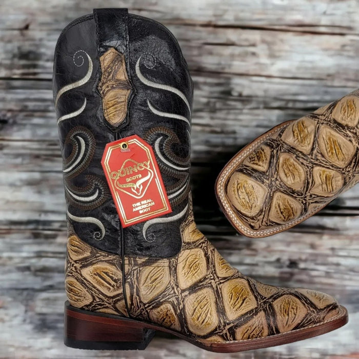 Botas de Pescado Africano Grabado Rodeo Cuadrada