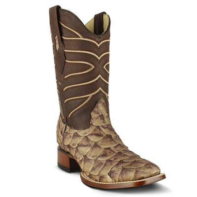 Botas de Pescado Pirarucu Original en Horma Rodeo Cuadrada LAB