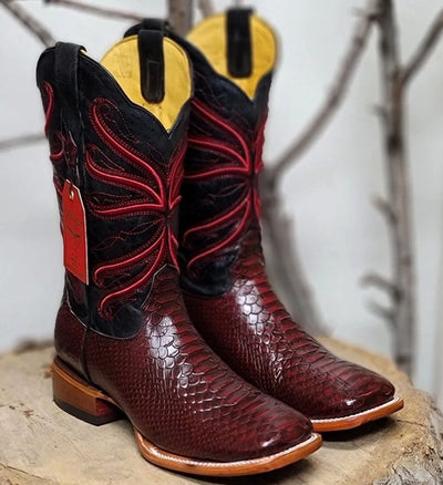 Botas de Piton Grabado Rodeo Cuadrada