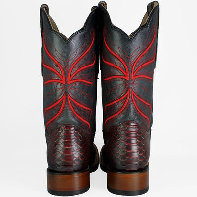 Botas de Piton Grabado Horma Rodeo Cuadrada Quincy Boots