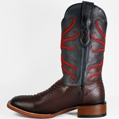 Botas de Piton Grabado Horma Rodeo Cuadrada
