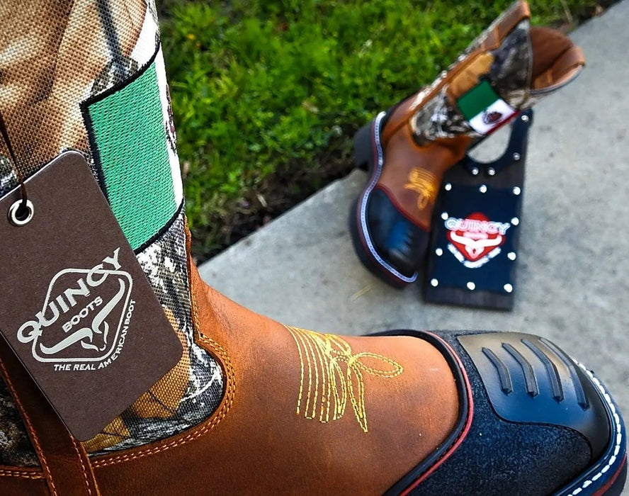 Botas de Trabajo Bandera de Mexico con Casco de Acero