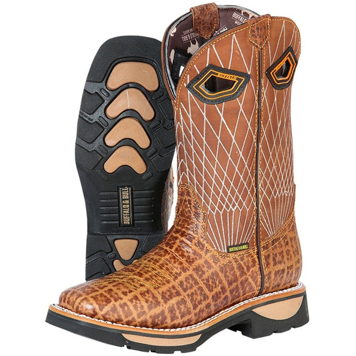Botas de Trabajo de Cuero Original Horma Rodeo Color Arena GEN
