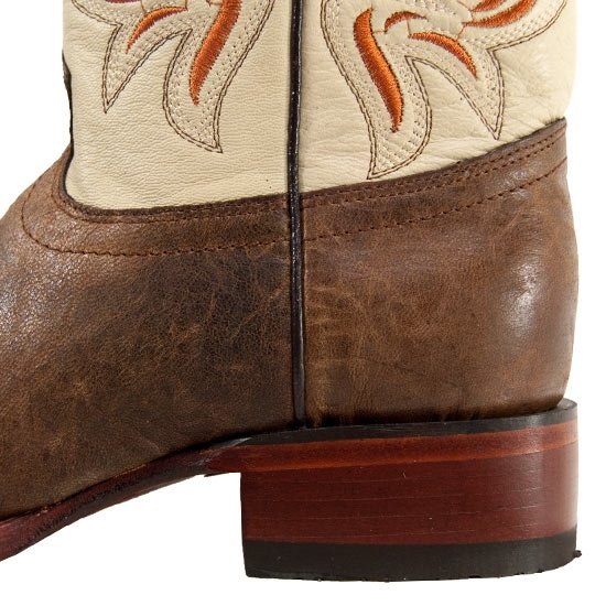 Botas Vaqueras de Cuero Punta Amplia para Dama