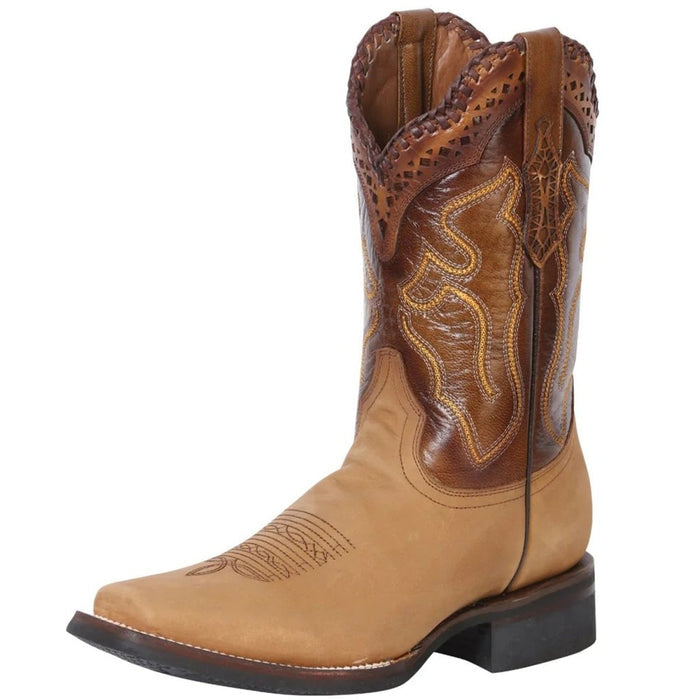 Botas Vaqueras de Cuero Horma Rodeo Color Arena (Oryx) GEN