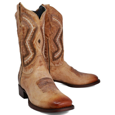 Botas Vaqueras de Cuero Napa Original Horma Rodeo Color Miel WD