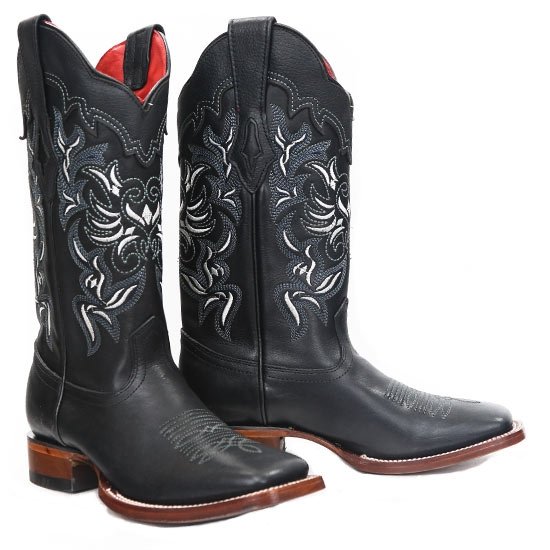 Botas Vaqueras de Cuero Vergel Punta Cuadrada Dama