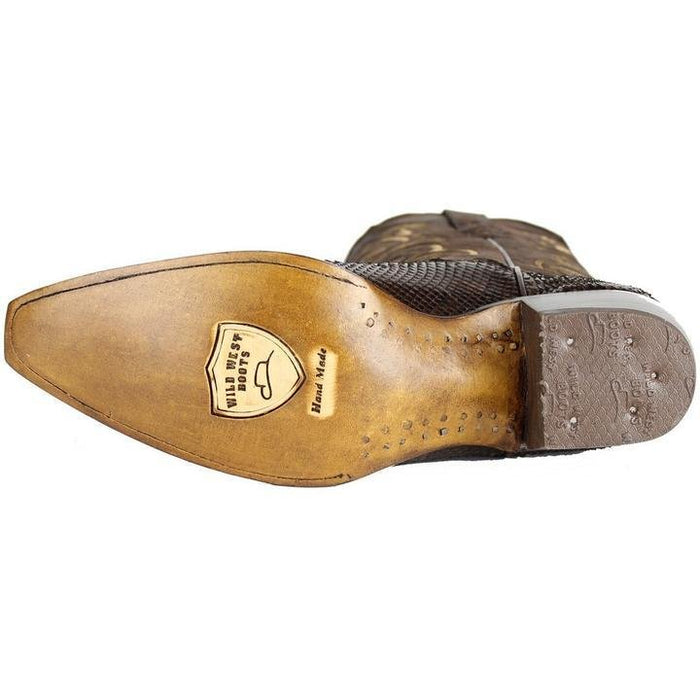 Botas Vaqueras de Piton Original en Punta Recortada para Dama