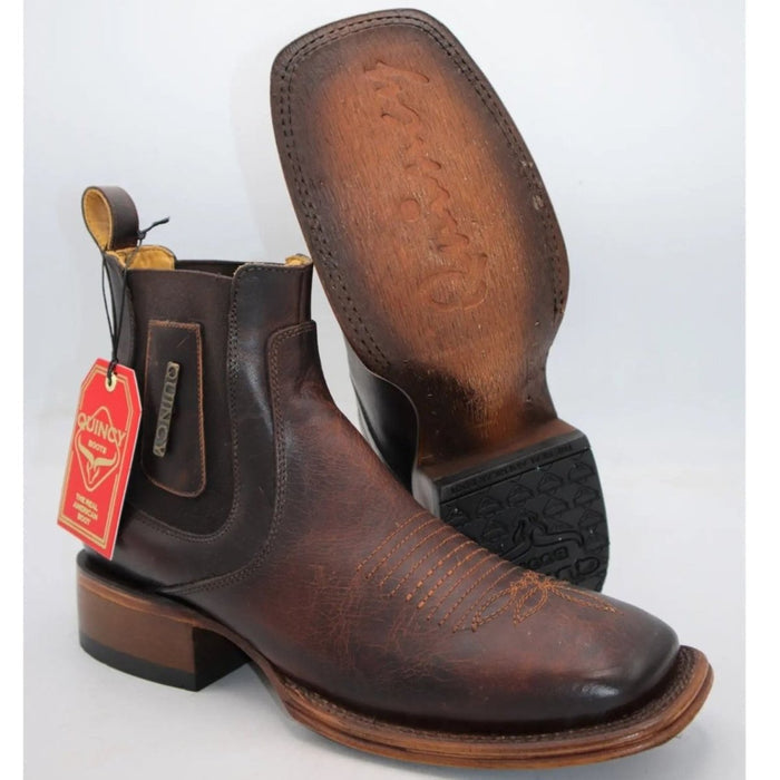 Botin Charro Quincy Punta Cuadrada Café