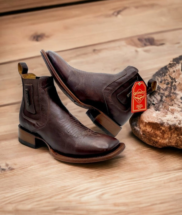 Botin Charro Quincy Square Toe Shedron Leather Boot