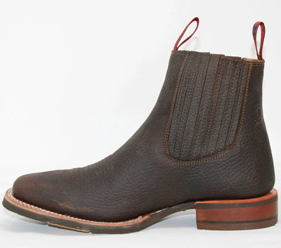 Botines Charros Quincy de Piel Café con Suela de Hule