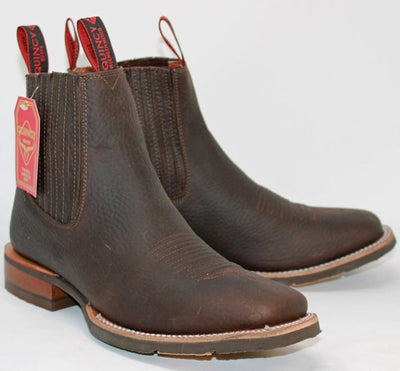 Botines Charros Quincy de Piel Café con Suela de Hule