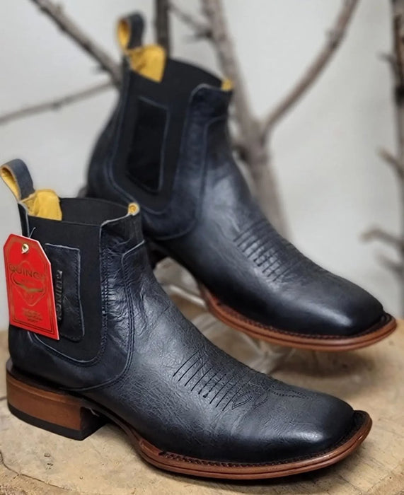 Botines Charros Quincy Cuero Volcano Punta Cuadrada
