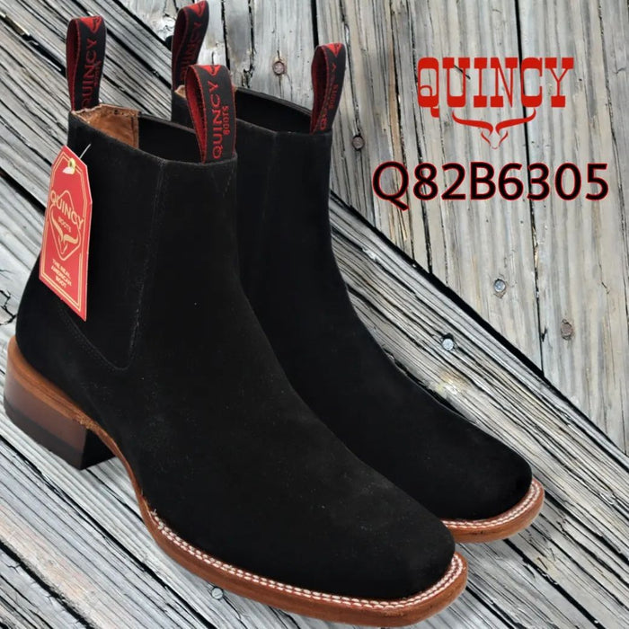 Botines Charros Quincy de Gamuza Negro