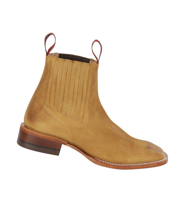 Botines Charros Quincy de Gamuza - Punta Cuadrada