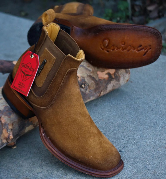 Botin Charro Quincy Suede Square Toe Boots
