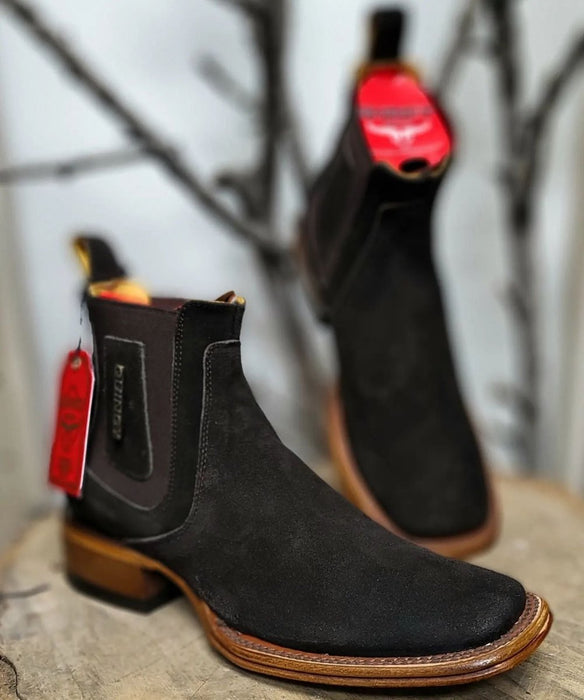 Botin Charro Quincy Nobuck con Punta Cuadrada Boots