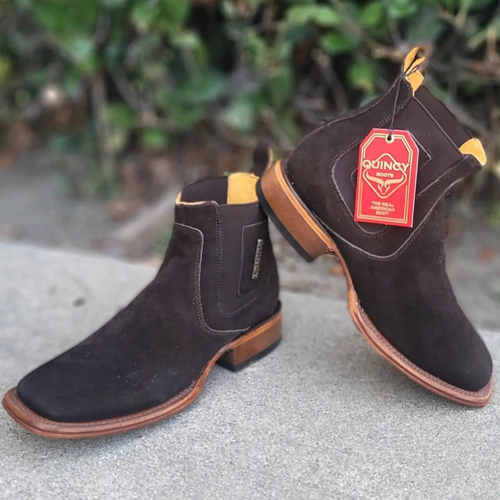 Botin Charro Quincy Nobuck de Punta Cuadrada