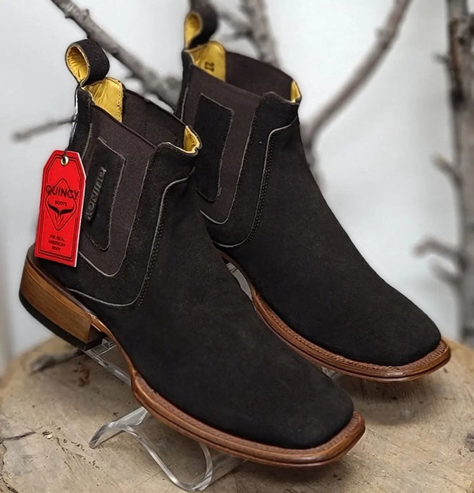 Botin Charro Quincy Nobuck con Punta Cuadrada Boots