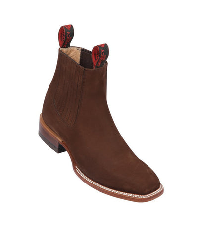 Botines Charros Quincy Nobuck CafΓ© Square Toe